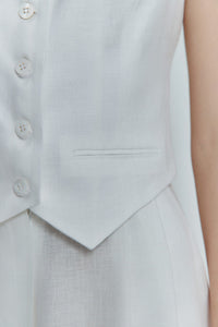 MORANDI WHITE LINEN WAISTCOAT