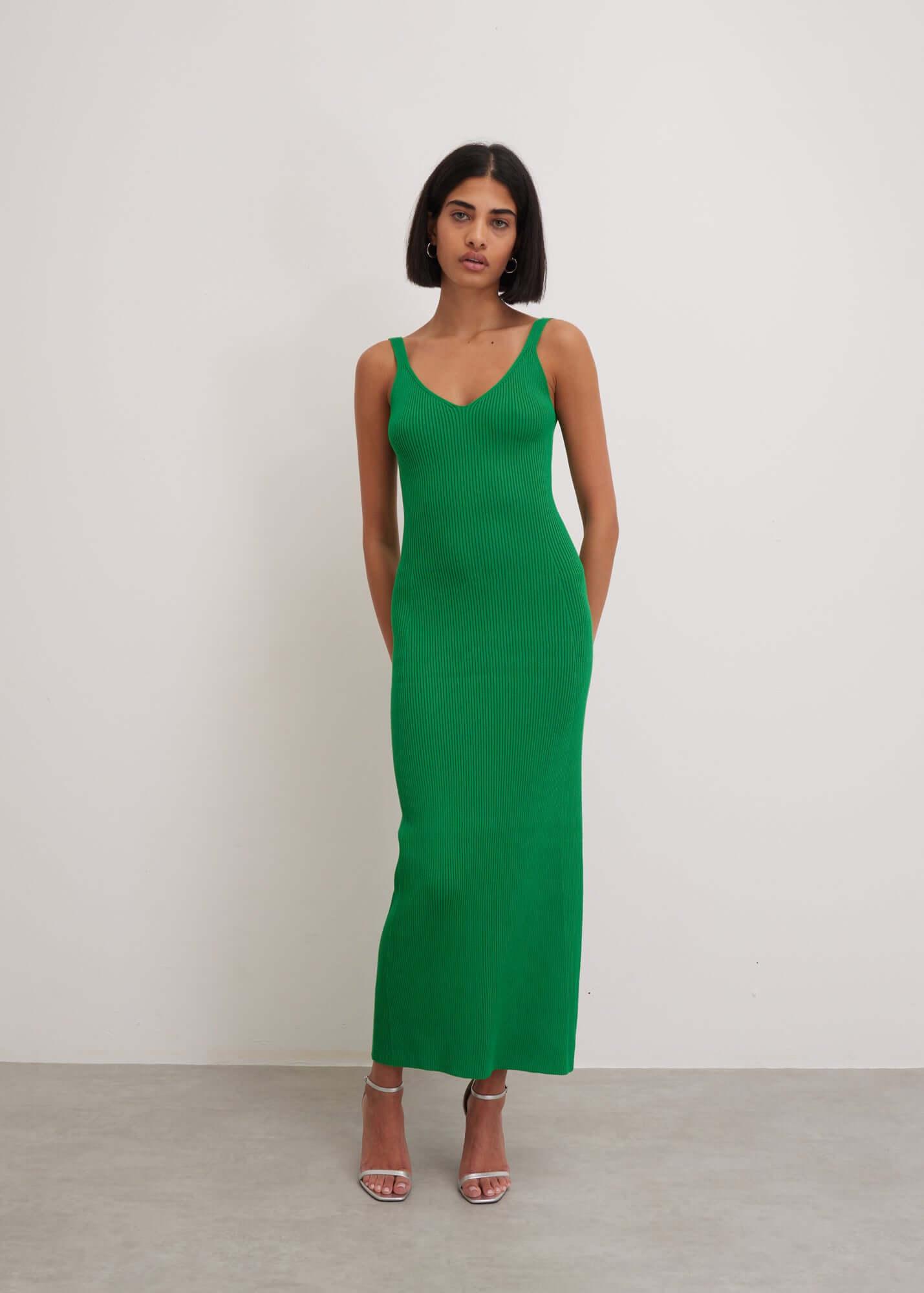 Elegant Made in Ukraine Green Midi Dress at SONI London