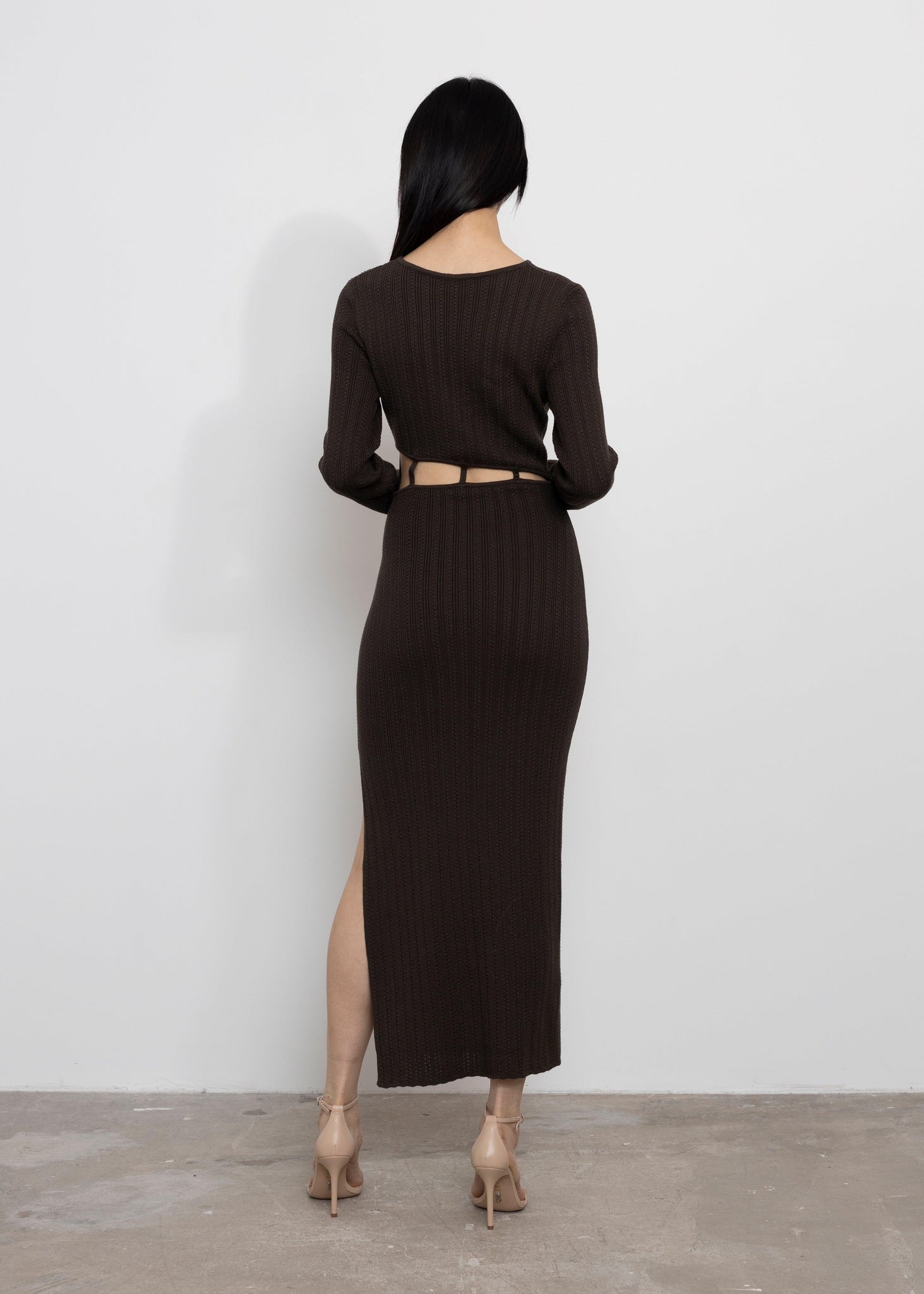 Brown Knitted Dress | Designer Dress | Luxury Knitwear 
