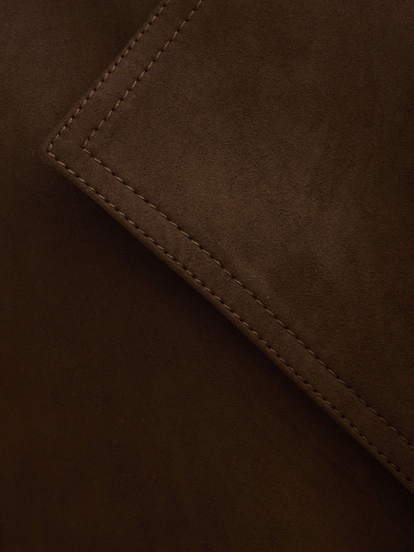 MORANDI DARK BROWN FAUX SUEDE TRENCH COAT