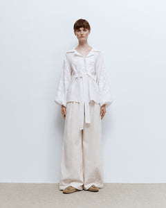 GAPTUVALNYA NAGIDKY WHITE EMBROIDERED BLOUSE