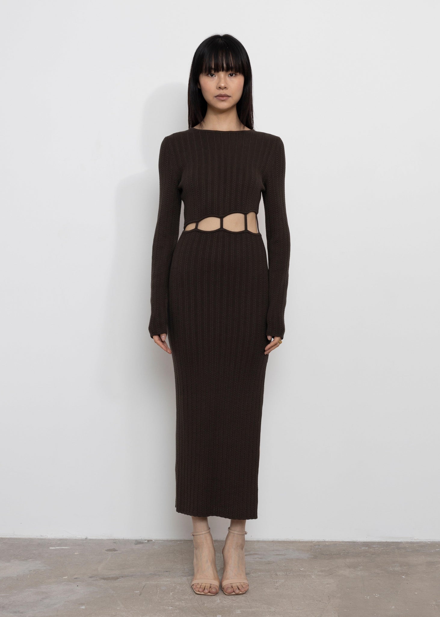 Brown Knitted Dress | Designer Dress | Luxury Knitwear 