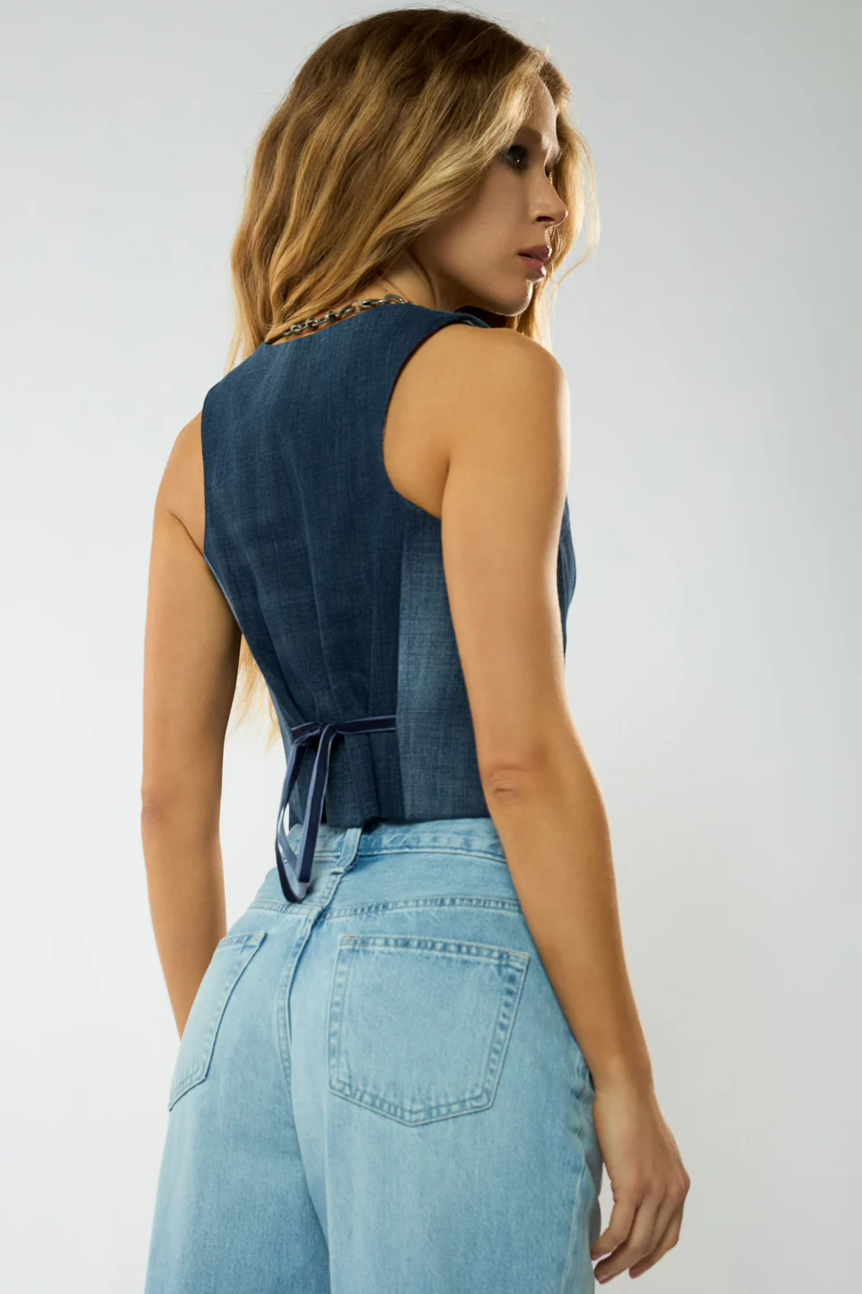 ROQSOIR VALERIA VEST RECYCLED EDITION WASHED NAVY