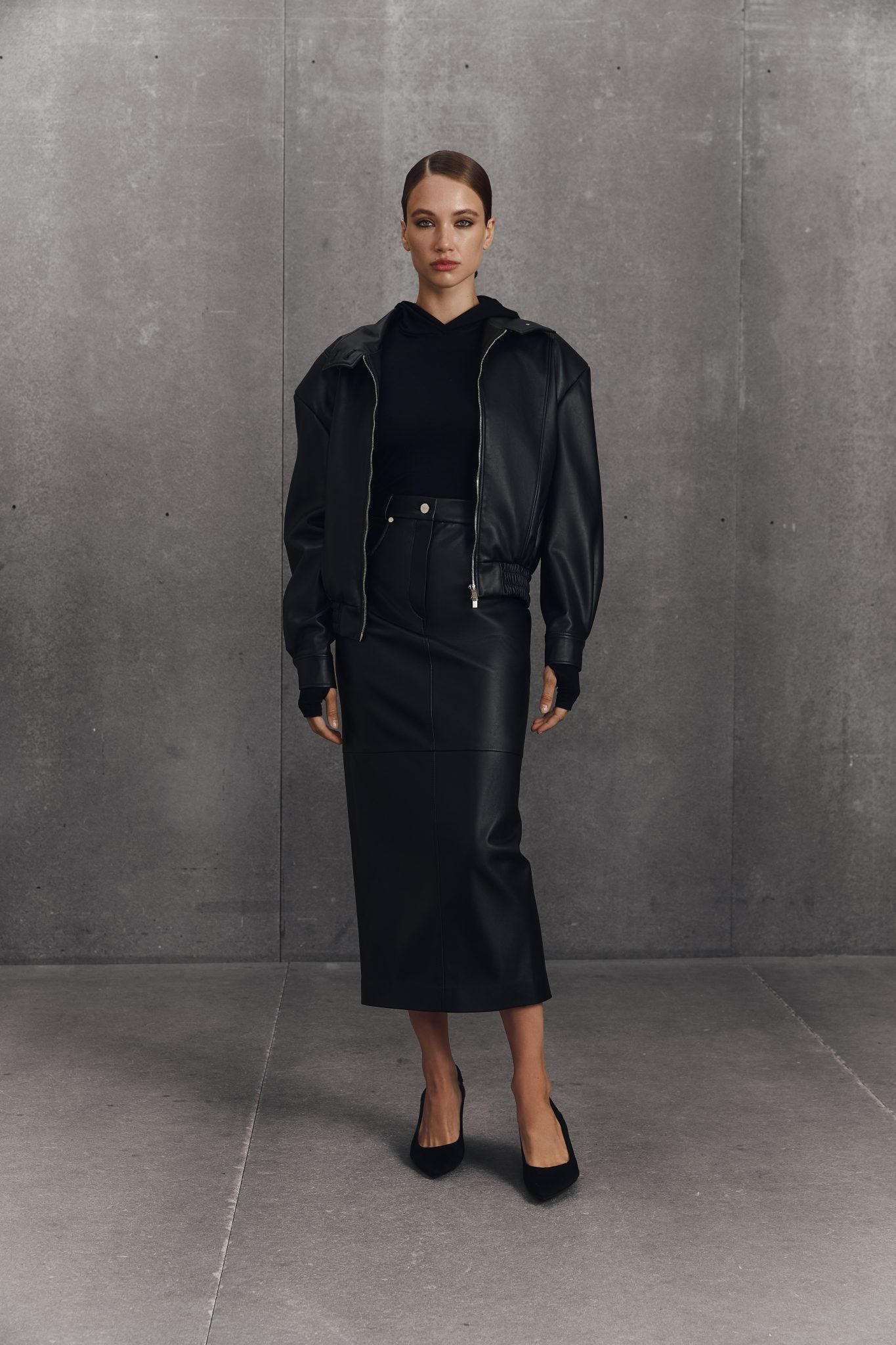 MORANDI BLACK ECO-LEATHER JACKET