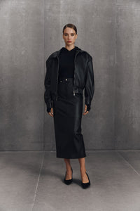 MORANDI BLACK ECO-LEATHER JACKET