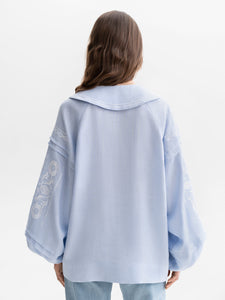 ETNODIM Soft blue shirt with white embroidery Dnipryana