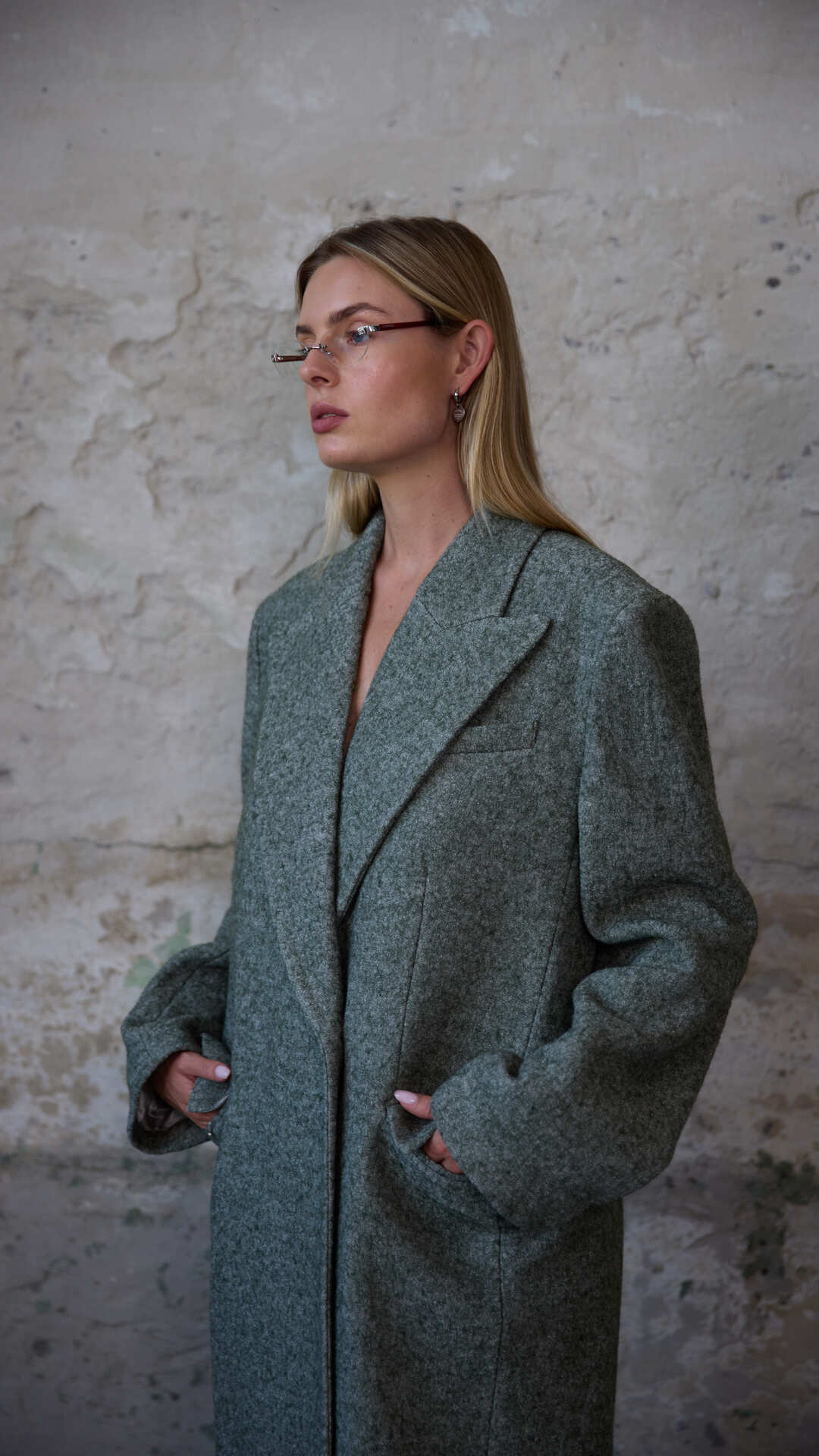 BUDZIKO COPENHAGEN WOOLEN GREEN COAT