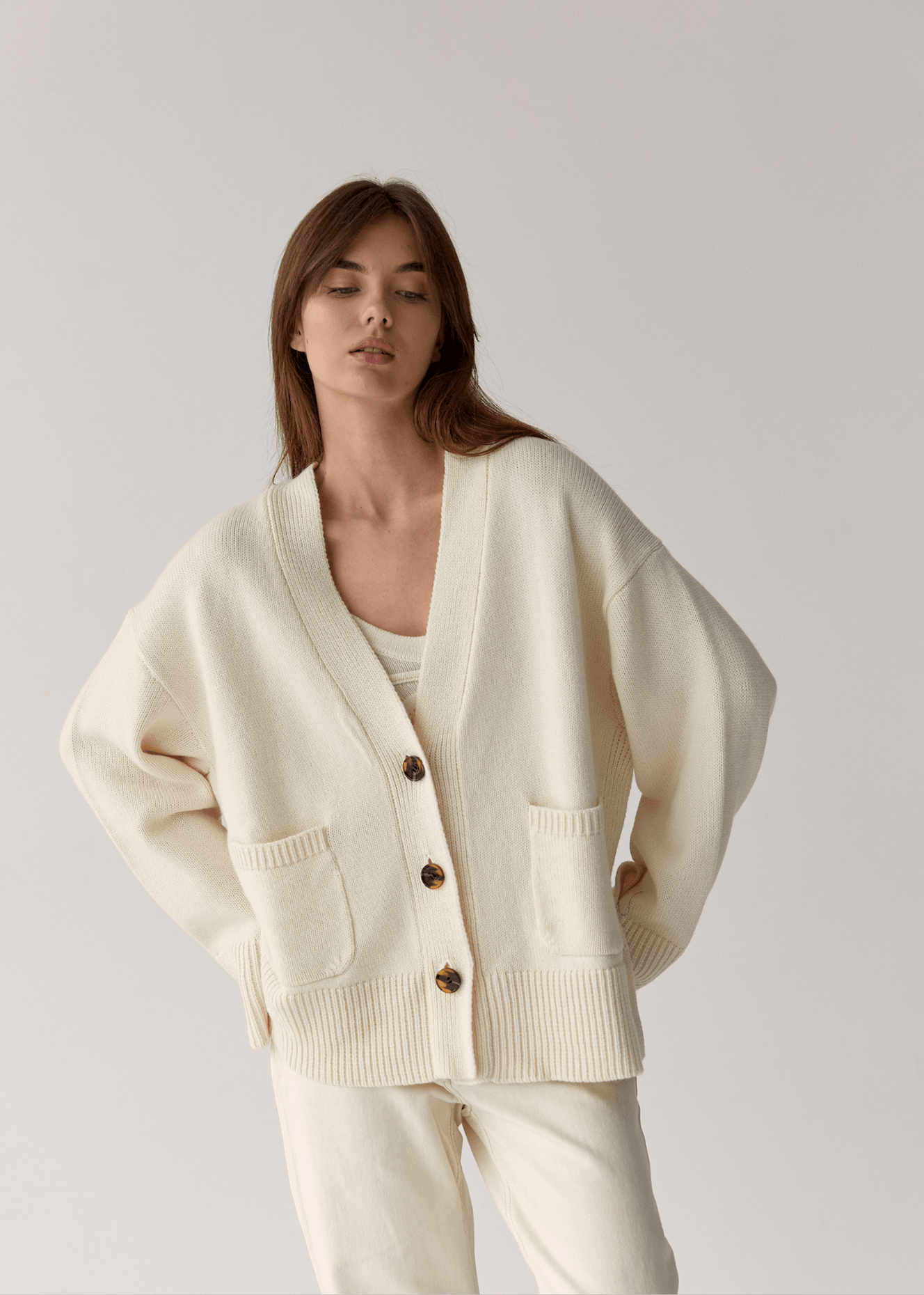 White Cardigan | Luxurious Knitwear | Wool Cardigan 