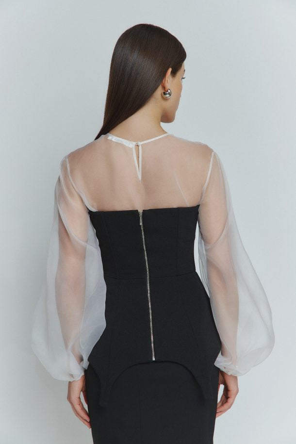 MORANDI BLACK BASQUE CORSET