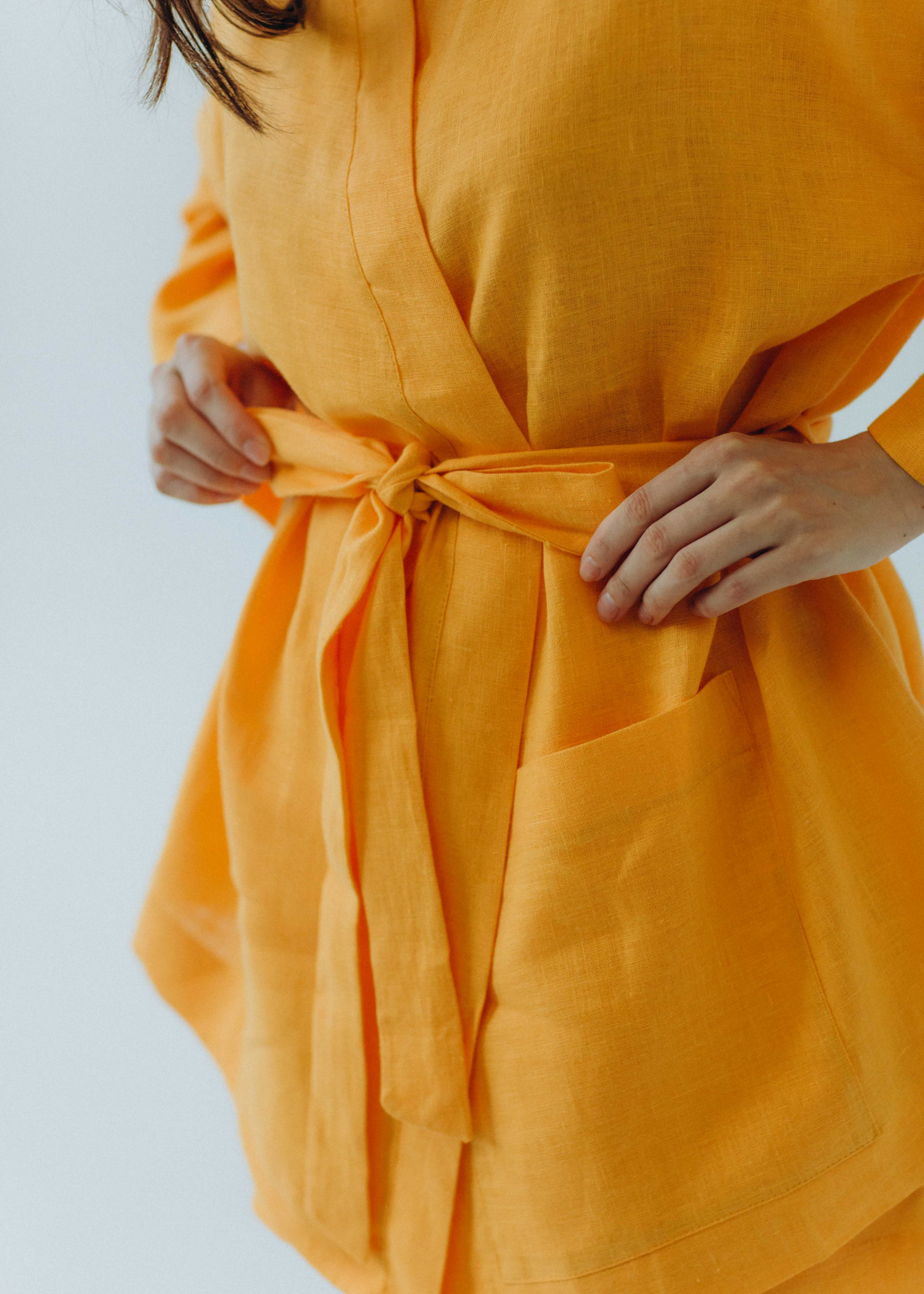 Orange Linen Kimono 