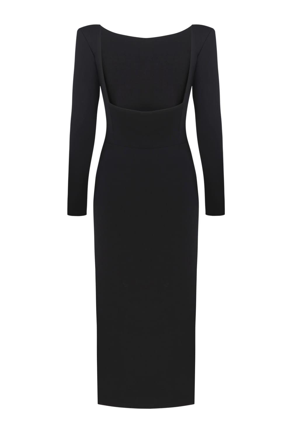 Black Midi Dress | Evening Dresses | Elegant Black Dress