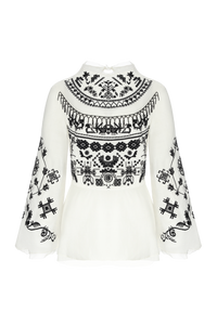GAPTUVALNYA UNITY EMBROIDERED BLOUSE (BLACK ORNAMENT)