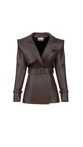 BUDZIKO BROWN CROPPED TRENCH COAT