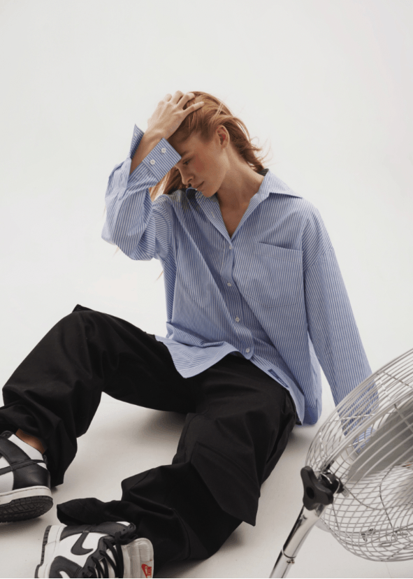 BUDDU Striped Shirt Blue and White | Casual Wear | Wardrobe Essentials 
