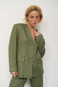 Linen Green Blazer