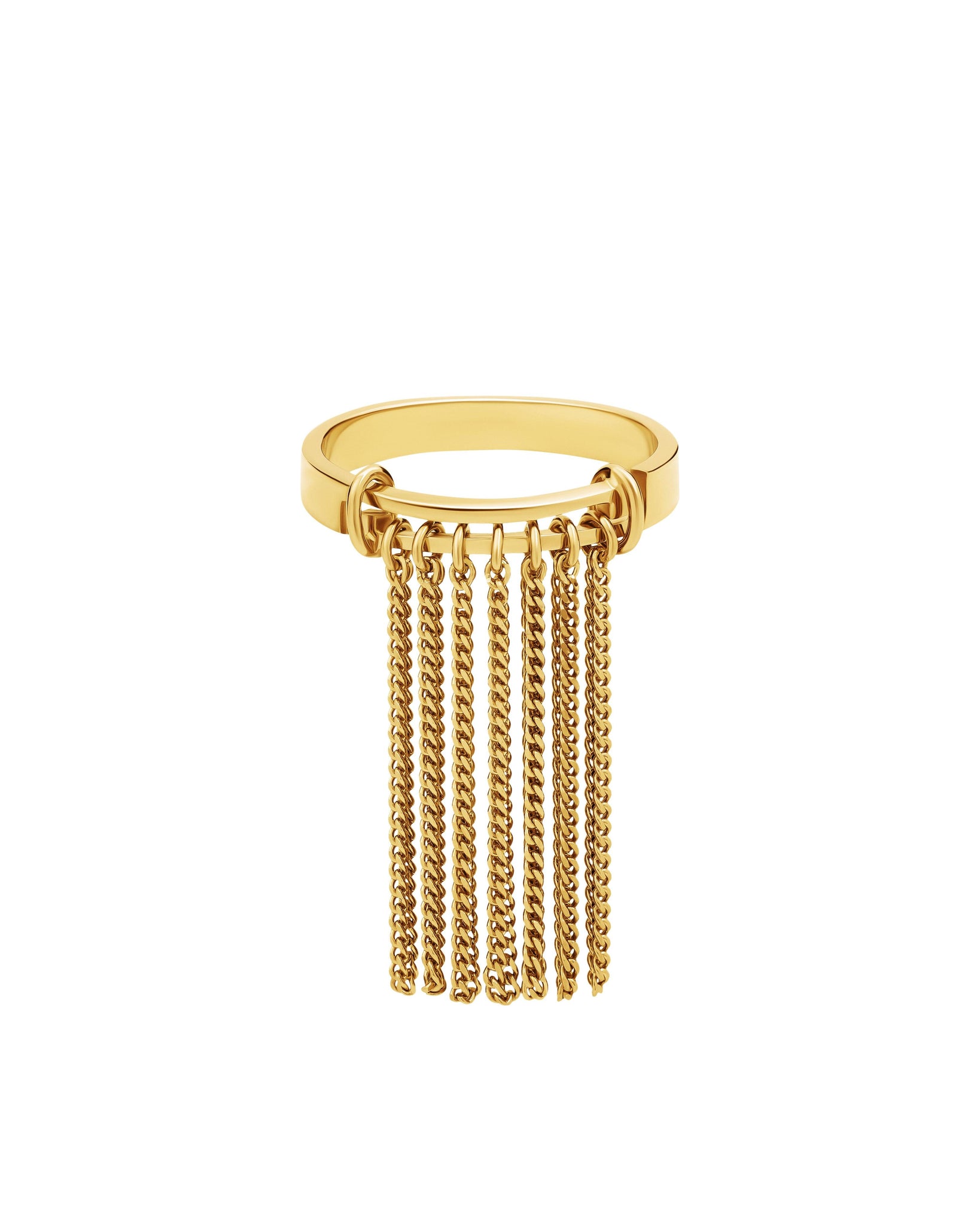 Gold Short Chain Ring | Delicate Unique Jewelry | Designer Jewellery 