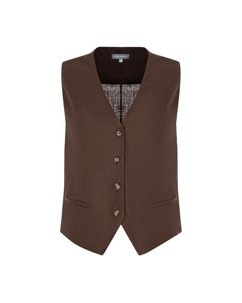 Linen Brown Vest | Timeless Layering Piece | Independent Fashion 