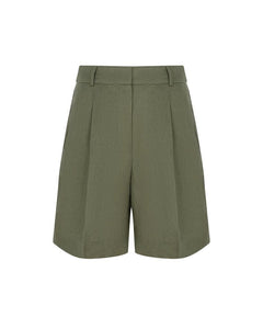 Linen Green Shorts