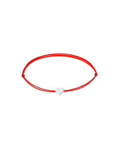 Red Thread with Silver Heart Bracelet 