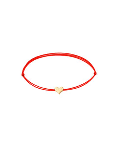 Red Thread with Gold Heart Bracelet