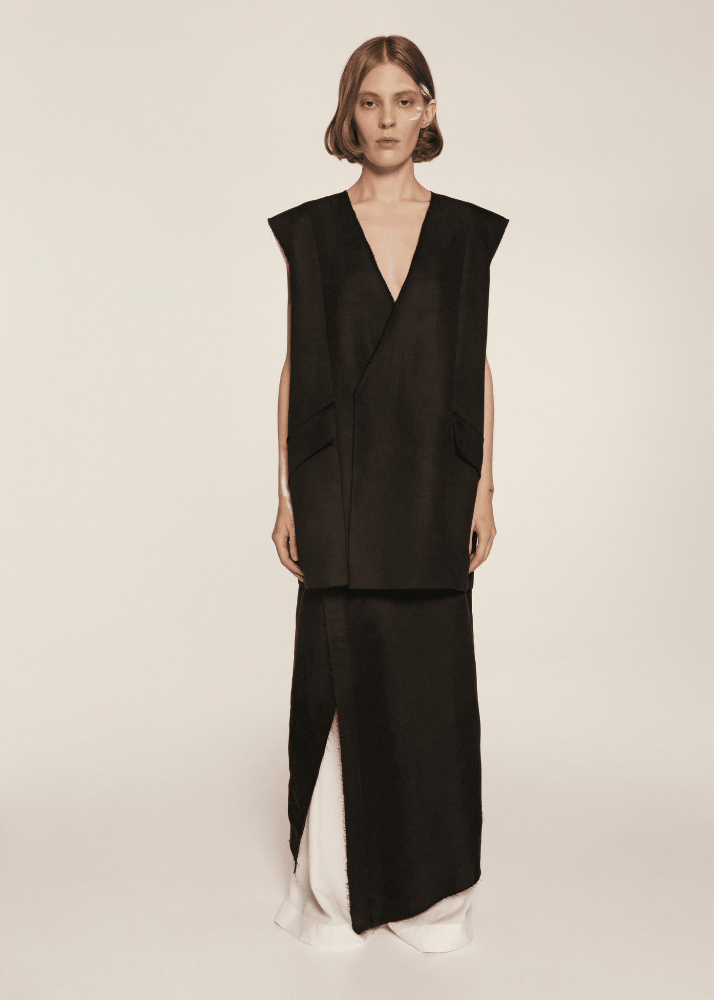 Black Linen Sleeveless Blazer | Sustainable Clothing | Ukrainian Fashion Brand 