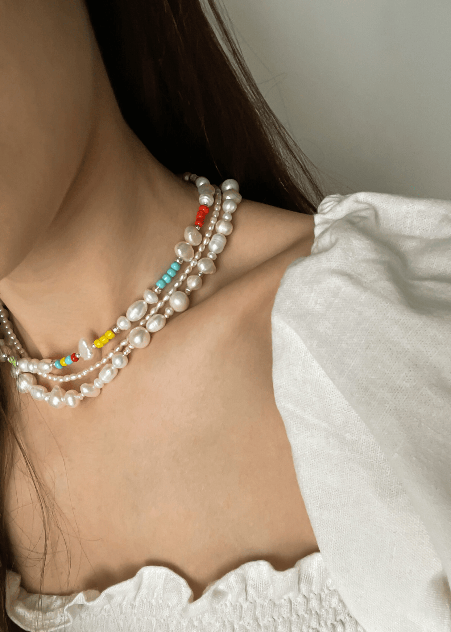 Colorful Pearls  Necklace | Handmade Pearl Jewellery | Sustainable Jewellery 