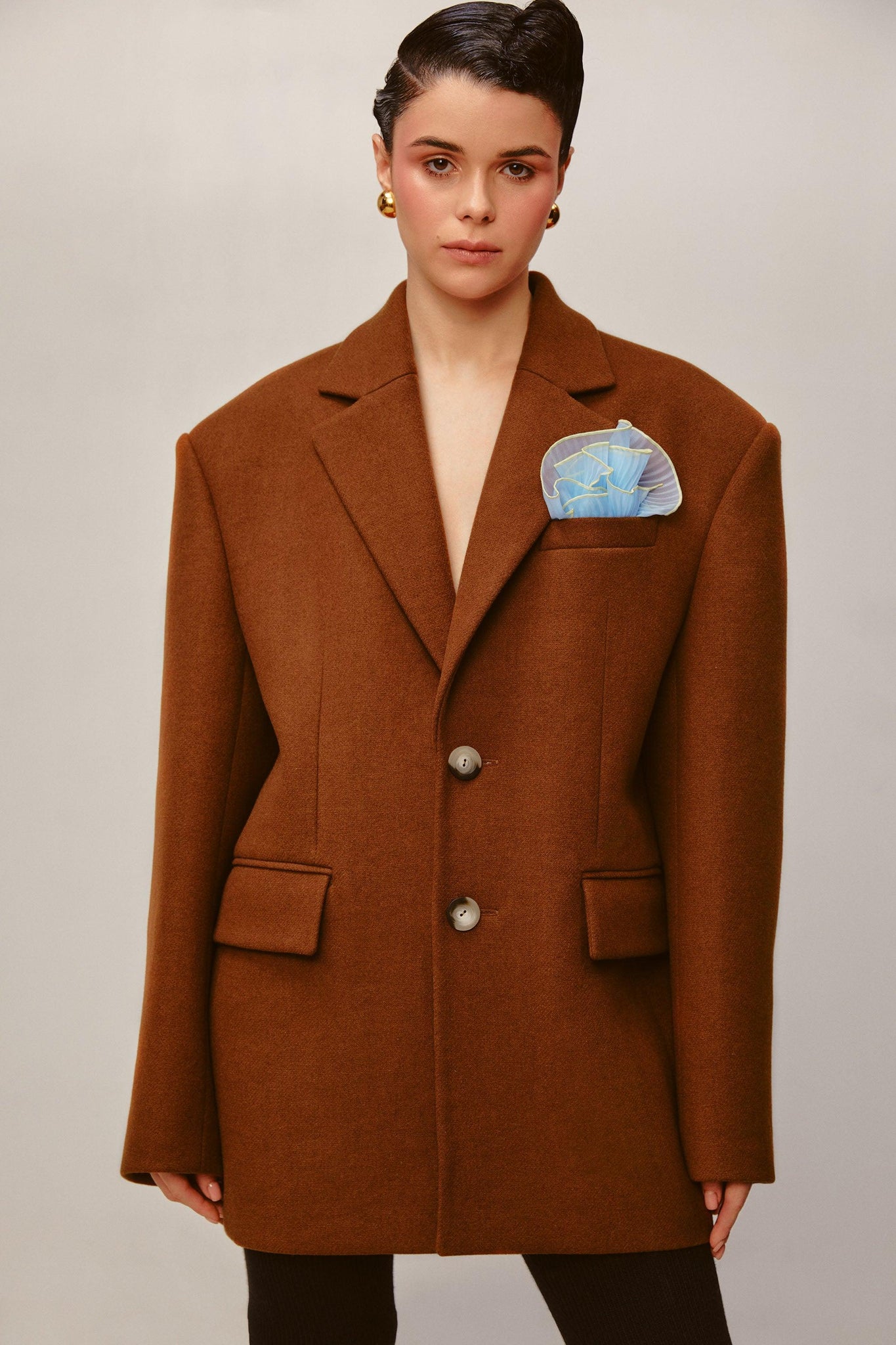 Brown Wool Coat | Designer Couture Outerwear